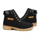 Bota Unisex Casual Moda Jovem Cano Longo em Borracha e Couro Macio