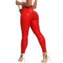 Black Leather High Waist Leggings Pants Women Sexy Elastic Slim Push Up Stretch Leggings Scrunch Jeggings Yoga Leggins