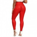 Black Leather High Waist Leggings Pants Women Sexy Elastic Slim Push Up Stretch Leggings Scrunch Jeggings Yoga Leggins