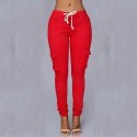 Calça Branca Jogger Feminina com Bolsos Cargo Skinny