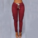 Womens White Jogger Pants with Cargo Skinny Pockets
