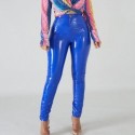 Womens Shiny Leather Leggings Pants Tight on the Legs