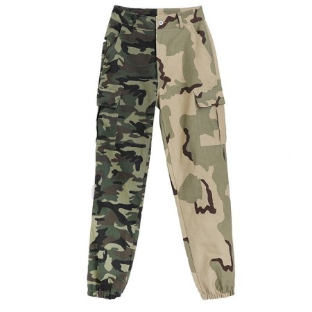 uvrcos women pants new camouflage pants with high waist pockets and hipster safari style button