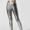 Calça Legging Fitness Metálica Brilhante Feminina Esporte Academia