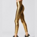 Womens Metallic Glow Yoga Pants Elastic Waist Sexy Shiny Sportswear High  Waist Fitness Leggings Gym Sportswear Y2K