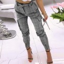 Plain womens cargo pants, order womens pants new fashion long pants with zipper