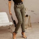 Calça Jogger Feminina Sport Skinny com Cinta Verde Exercito