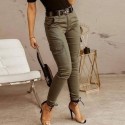 Womens Zipper Pants High Waist No Belt Skinny Cargo Casual Fashion Womens Pants Summer 2021
