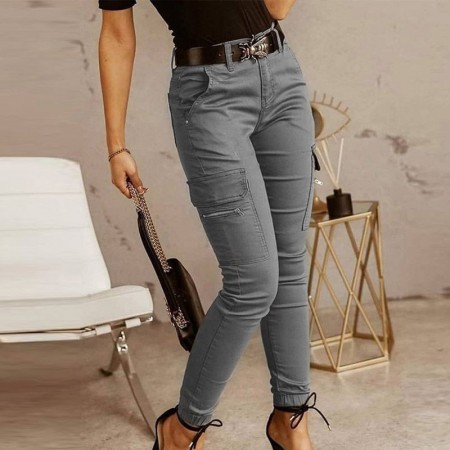 Womens Zipper Pants High Waist No Belt Skinny Cargo Casual Fashion Womens Pants Summer 2021