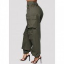 Womens Twill Pants Jogger Wide Legs