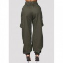 Womens Twill Pants Jogger Wide Legs