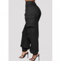 Womens Twill Pants Jogger Wide Legs