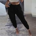 Calça Feminina com Bolsos Grandes Jogger Casual Sarja