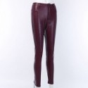 Black Casual Skinny Crocodile Leather Pants in Leggings