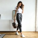 Calça Casual Feminina Jogger com Elástico na Perna