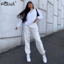 Fqlwl womens high waisted harem pants black and white jogger pants womens streetwear for winter