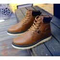 Bota Masculina Casual Fashion Estilo Tênis em Couro Confortavel