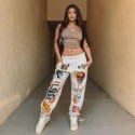 Retro hip hop 90s women casual pants loose color street high waist pocket pants plus size autumn and winter sports pants