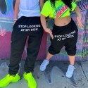 Sweatpants with printed phrase, print, high waist, casual jogger, cotton, hip hop, funny, loose, for women,