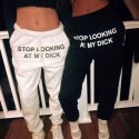 Sweatpants with printed phrase, print, high waist, casual jogger, cotton, hip hop, funny, loose, for women,