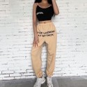 Sweatpants with printed phrase, print, high waist, casual jogger, cotton, hip hop, funny, loose, for women,