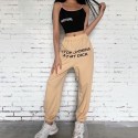 Sweatpants with printed phrase, print, high waist, casual jogger, cotton, hip hop, funny, loose, for women,