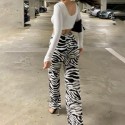 Calça Pantalona Zebra Estampa Animal