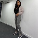 Yiallen Cotton Hole Jeans Trend Y2K Woman Chic Print Stacked Indie Denim Slim Elastic Slim Casual Streetwear Pants