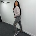 Yiallen Cotton Hole Jeans Trend Y2K Woman Chic Print Stacked Indie Denim Slim Elastic Slim Casual Streetwear Pants