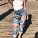 StreetWear Casual Womens Ripped Jeans