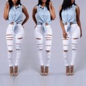Hot sale ripped jeans for women sexy slim jeans street fashion casual pencil women pants spring and summer clothes