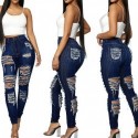 Calça Jeans Retro Rasgadinho Azul Escuro