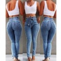 Womens ripped jeans, cool vintage jeans for girls high waist casual