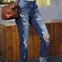 2022 New Denim Torn Pants Stretch Slim Fit Vintage Fashion Fit High Waist Boyfriends Streetwear Casual Womens Jeans