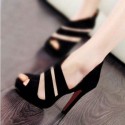 Womens Elegant Striped High Heel Sandal