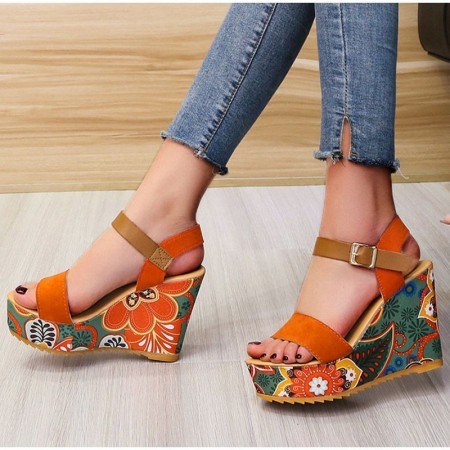 Womens Comfortable High Heel Ankle Strap Sandal