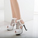 Womens Perforated Breathable High Heel Shoe