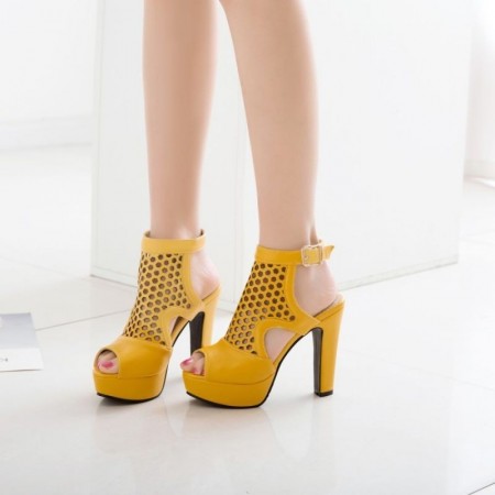 Womens Perforated Breathable High Heel Shoe