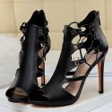 Womens Summer Leather Shoe Greek High Heel