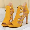 Womens Summer Leather Shoe Greek High Heel