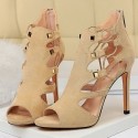 Womens Summer Leather Shoe Greek High Heel