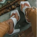Womens Square Clip Toe High Heel Sandal
