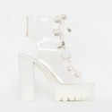 Sapato feminino 12cm transparente bota salto alto