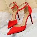 Womens Silk Shoe Fine Toe Elegant Sophisticated High Heel