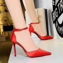 Womens Silk Shoe Fine Toe Elegant Sophisticated High Heel