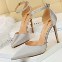 Womens Silk Shoe Fine Toe Elegant Sophisticated High Heel