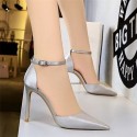 Womens Silk Shoe Fine Toe Elegant Sophisticated High Heel