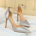 Womens Silk Shoe Fine Toe Elegant Sophisticated High Heel