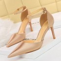 Womens Silk Shoe Fine Toe Elegant Sophisticated High Heel