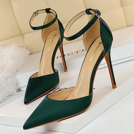 Womens Silk Shoe Fine Toe Elegant Sophisticated High Heel